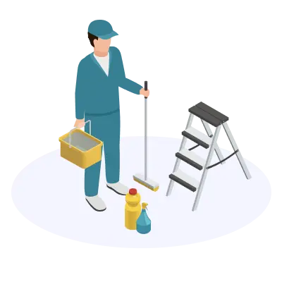 清掃の様子を表すイラスト