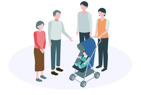 家族の負担軽減を表すイメージイラスト